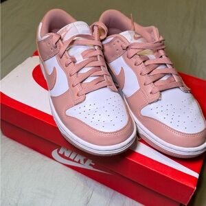 Nike Women's Blush Pink and White Sneakers